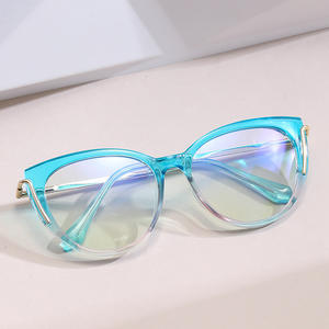 Nuevas monturas ópticas Cat Eye para mujer, anti luz azul, montura completa, lentes de PC, diseño de moda, origen Taizhou HL 95012 - Product Image 2