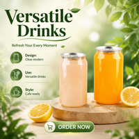 Bouteille de boisson transparente jetable en PET pétillante de 250 ml avec couvercle, sans BPA, écologique, anti-fuite, pour café en conserve, jus, lait, thé