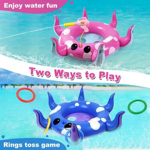 2-in-1 Kids' <b>Inflatable</b> <b>Pool</b> Float with Water Gun & Ring Toss Game - Product Image 2