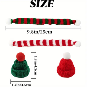 Mini-chapeaux de Noël rouges en tricot pour bouteilles de vin – Décorations festives pour cadeaux de fête de Noël - Product Image 3