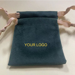 Custom Logo Luxury Double-sided Soft Velvet Drawstring Bag for Ring Earring Necklace Packaging Small Jewelry Pouch - Product Image 4