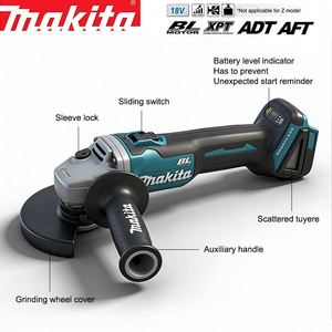 Herramienta de Corte y Pulido de <span class=keywords><strong>Velocidad</strong></span> <span class=keywords><strong>Variable</strong></span> de Grado Industrial con Empuñadura Ergonómica para Trabajar Metales, <span class=keywords><strong>Amoladora</strong></span> Angular <span class=keywords><strong>Makita</strong></span> de 125 mm sin Escobillas - Product Image 4