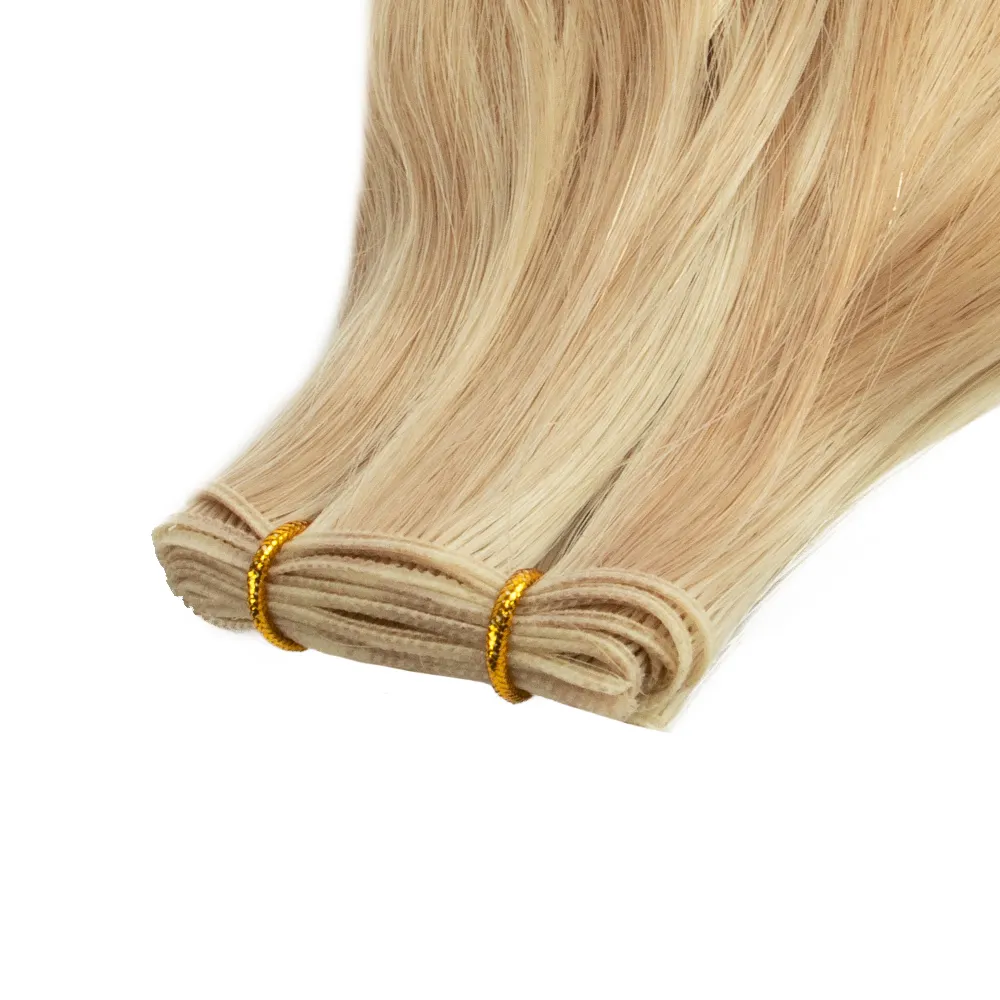 Newest Remy Human European Genius Weft Hair Extensions 13A Double Drawn Wavy Russian Hair Genius Weft