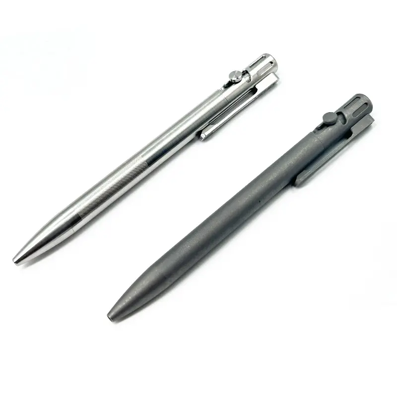 JXT Compatible EDC Titanium Alloy Bolt Action Pen Clip with Extra Refills in Gift Box