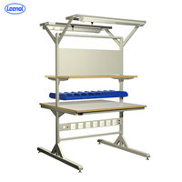 Banc de travail ESD robuste Leenol OEM pour l'électronique, table de travail avec structure en acier laminé à froid, poste de réparation, banc de travail de laboratoire