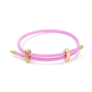 18K Gold 8 Shaped Unisex Stainless Steel BANGLES Trendy Colorful Cable Wire Braided <b>Rope</b> Diamond Pearl Main Stones - Product Image 6