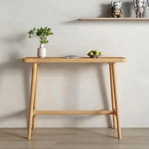 Mesa de Bar de madera maciza, partición creativa para sala de estar, mesa alta nórdica pequeña plana contra la pared, barra de mesa larga - Product Image 6