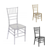 Chaises Chiavari transparentes en acrylique pour événements et fêtes de mariage, en gros, démontables