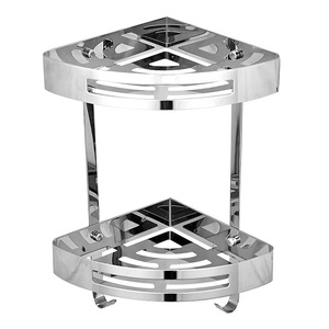 Étagère d'angle de salle de bain Saint Ruijia en acier inoxydable 304, double couche, rangement triangulaire, sans perçage - Product Image 3
