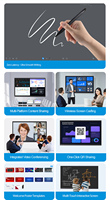 Pizarra Interactiva Inteligente con IA de 55 Pulgadas, Táctil con Lápiz y Dedo, Cámara de 48MP, Sistema Operativo Android/Windows, Personalizable de Fábrica, para Aula, Oficina y Enseñanza