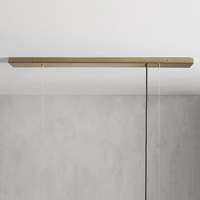 Lampe suspendue linéaire moderne de 49 pouces pour salon et salle à manger, lustre exquis, luminaire suspendu rectangulaire en acrylique LED pour salle à manger