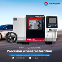 Machine à tailler les diamants AWR26L, puissance du broche de 5,5 kW, tour CNC horizontal pour jantes jusqu'à 28 pouces.