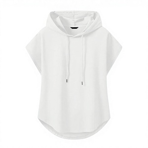 Men's Lined Front Short Hoodie Pullover <b>Sweatshirt</b> Sleeveless Casual <b>Gym</b> Workout Streetwear Breathable Cotton Knitted Wear - Product Image 1