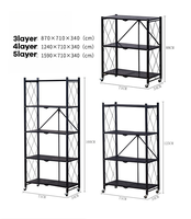 Vente en gros usine OEM Étagère de rangement pliable à 5 niveaux pour salon, gain de place, pour casseroles, poêles et four à micro-ondes