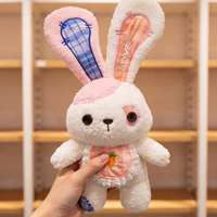 Hot verkopende pluche konijn met klein slabbertje knuffeldier Halloween cadeau kinderfeest cadeau roze patch bunny speelgoed pop
