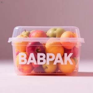 BABPAK Bandeja de Plástico para Frutas, Rectangular, Transparente, de Grado Alimenticio, con Diseño de Logotipo Impreso - Product Image 2