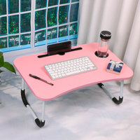 Table portable et pliable pour ordinateur portable 2025 avec pieds en métal et surface en plastique pour lit, canapé ou bureau à domicile
