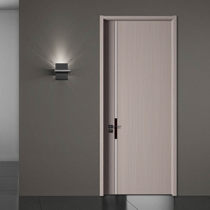 ประตูไม้สีแดงเชอร์รี่แซพีเอลประตูบานใหญ่ดีไซน์แบบแขวนในบ้านทำจากไม้ - Product Image 5