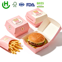 Juego de Cajas de Comida Rápida de Papel Kraft, Impresión Personalizada, Desechables, para Pollo Frito, Hamburguesas y Papas Fritas, Empaque Ecológico para Restaurantes