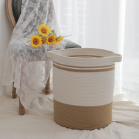 Panier à linge tissé en corde de coton avec poignées, de haute qualité, pour ranger les serviettes et les couches de jouets d'enfants