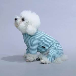 2025 Nueva Boutique primavera/verano lindo rayas perro ropa ajustada cómoda suave mascota ropa de casa Para Perros Sin estampado - Product Image 1