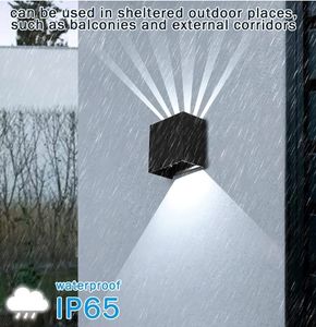 现代时尚铝白黑发光二极管室内外防水12w壁灯卧室壁灯 - Product Image 5