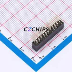 XDM200-2-12-W-6.35-G0 Pin Socket Bent Lead Through Hole,P=2mm Connector 2x12P 2mm Square Hole Right Angle Insert - Product Image 2