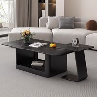 Table basse rectangulaire moderne de luxe avec structure métallique portable et design minimaliste pour petit salon, mobilier de maison