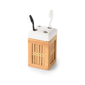 Support et support de brosse à dents en bambou carré de haute qualité pour salles de bain-Fabricant direct - Product Image 4