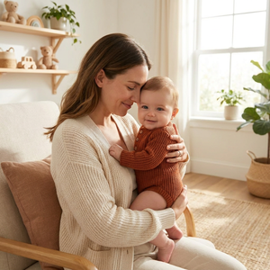 Combinaison en tricot pour bébé, combinaison en maille côtelée, couleur terre cuite, manches longues, avec boutons en <span class=keywords><strong>bois</strong></span>, vêtements chauds pour bébé pour l'automne - Product Image 4