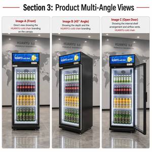Congelador Vertical con Puerta de Vidrio para Supermercado, Enfriador de Bebidas, Refrigerador para Exhibición de Bebidas como <span class=keywords><strong>Coca</strong></span>-<span class=keywords><strong>Cola</strong></span>, Pepsi - Product Image 2