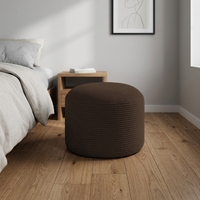 Pouf Ottoman Rond en Éponge Broyée, Emballage Sous Vide, Logo Personnalisé, Repose-Pieds pour Salon, OEM ODM Vente en Gros
