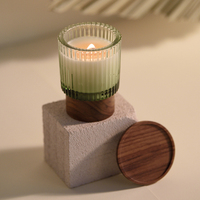 Décoration d'intérieur personnalisée, contenants en verre, Velas 8oz 12oz, bougie personnalisée unique à 3 mèches, pot à bougie transparent de luxe avec couvercle et boîte cadeau
