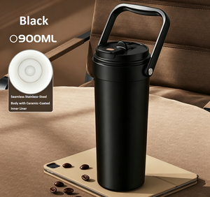 Mug de voyage en céramique moderne, écologique, portable, isolé sous vide, bouteille d'eau thermique, gobelet isotherme pour la salle de sport et la voiture - Product Image 1