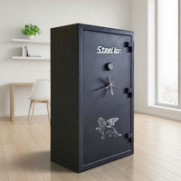 Coffre-fort à armes en acier avec code électronique et serrure à clé, boîte de rangement durable, motif acier Lion