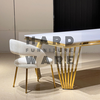 Tables de réception rectangulaires en acier inoxydable doré au design moderne pour mariés, durables