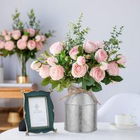 Dekorasi Gaya Farmhouse untuk Meja Pernikahan, Logam Galvanis Rustic untuk Bunga, Centerpiece Farmhouse, Dekorasi Pernikahan Ulang Tahun