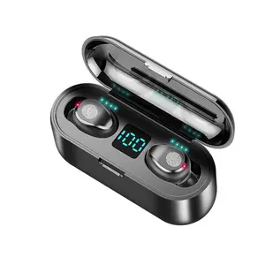 F9 TWS หูฟังบลูทูธ5.0,หูฟังไร้สายพร้อมเอียร์บัด In-Ear Pods สำหรับ iPhone Android