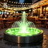 Fuente Musical Circular Personalizada de Acero Inoxidable con Chorro de Agua LED, Kit Completo para Paisajismo de Parques y Patios de Resorts