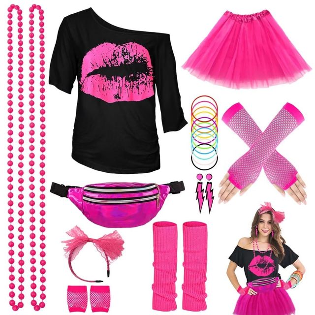 1970s 1980s Halloween Cosplay Retro Theme Party Fancy Outfits Disco Stage Performance Neon Costumes