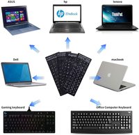 Adesivi per tastiera inglese universale adesivi per tastiera per Computer sfondo nero con scritte bianche per Computer portatile Noteboo