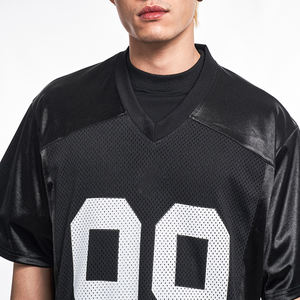 Camiseta Deportiva Extra Grande con Estampado Personalizado, Cuello en V, 100% Algodón, Tejido Transpirable, Manga Corta, Informal, para Fútbol - Product Image 3