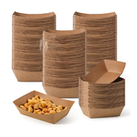 Barquette jetable en papier kraft pour aliments, collations, pop-corn, desserts, sandwichs, hot-dogs, hamburgers, frites, nachos