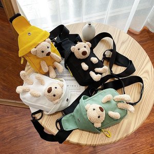 2023 printemps et automne mode femmes toile dessin animé <span class=keywords><strong>sac</strong></span> nouveaux enfants ours <span class=keywords><strong>poitrine</strong></span> bandoulière <span class=keywords><strong>sac</strong></span> à bandoulière - Product Image 1