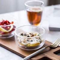 Bol à salade en verre borosilicate à double paroi, résistant à la chaleur, petite vaisselle moderne, capacité 280 ml, idéal pour les fêtes