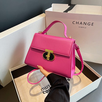 Sac à main design pour femme 2023, nouvelle mode populaire, sac à bandoulière pour femme avec fermoir, couleur unie