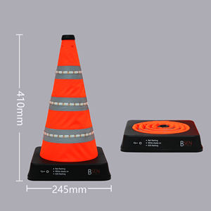BSEN güvenlik yol inşaat konileri katlanabilir işıklı koni katlanır LED trafik konisi - Product Image 4
