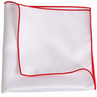 Mouchoir blanc personnalisé avec accessoires de costume de fabrication de polyester roulé spécial Pochette en polyester 100%