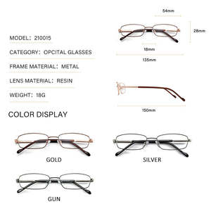 Gafas ópticas rectangulares de Metal <span class=keywords><strong>para</strong></span> hombre y <span class=keywords><strong>mujer</strong></span>, montura de gafas de negocios, <span class=keywords><strong>2022</strong></span> - Product Image 6