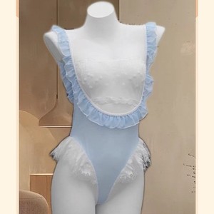 Sweet Pure <b>Lace</b> <b>Bodysuit</b> <b>Blue</b> Sleeveless Women Sleepwear Soft Viscose 8113 - Product Image 1